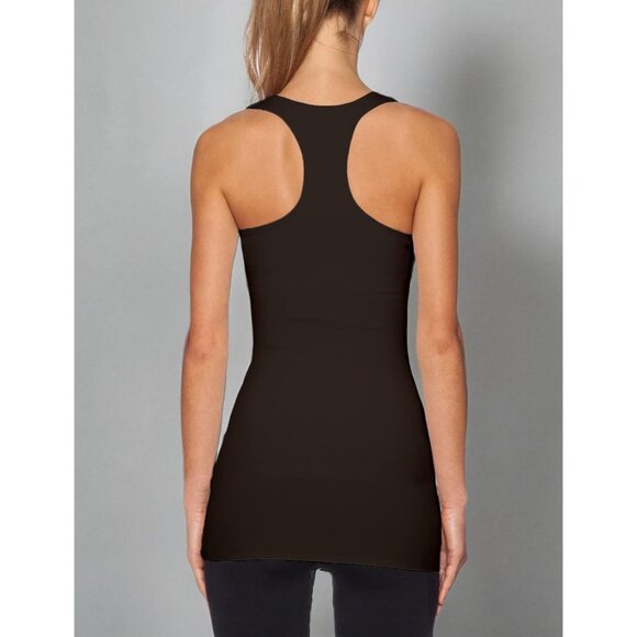 Long Cotton Tank Tops for Women 3-Pack Racerback Sleeveless Workout Layering - Picture 6 of 6